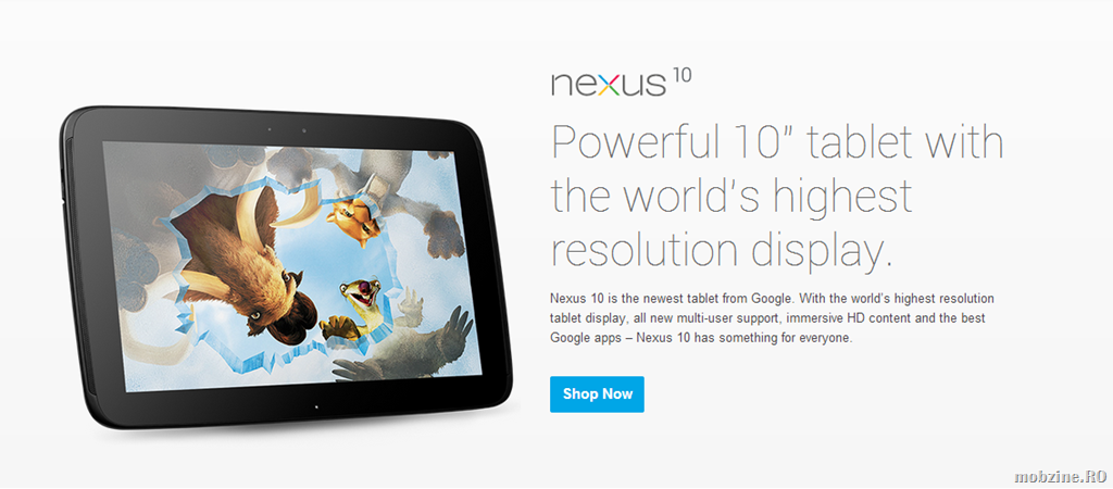 Si a venit: Google Nexus 10, tabletă Android la 399 USD