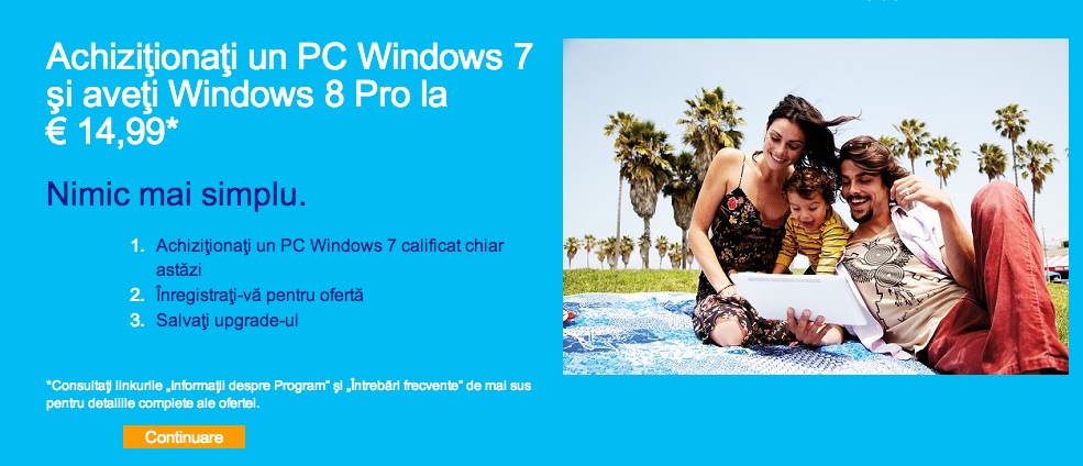 Upgrade-ul de Windows 8 la 29,99 EUR expiră la 31 ianuarie