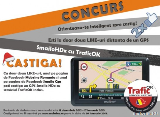 UPDATE: câştigătorul GPS-ului SmailoHDx cu TraficOK din concursul Mobzine Romania este …