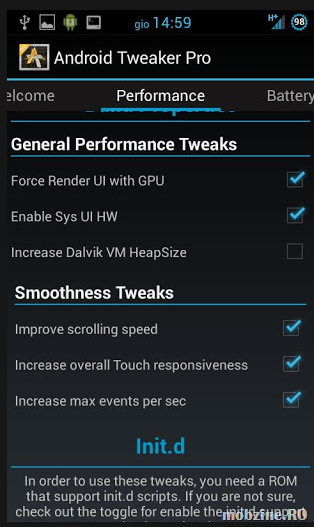 Pentru entuziaști: Android Tweaker Pro