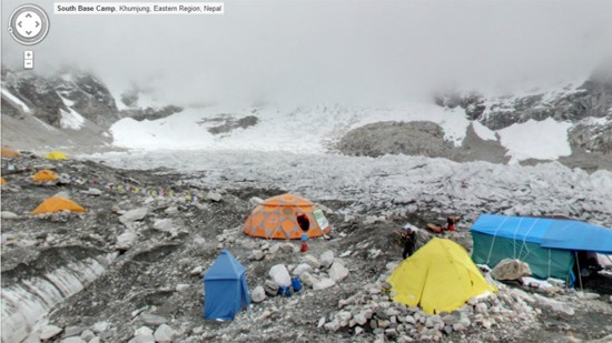 Hanging out at the Everest Base Camp courtesy of Google Street View.