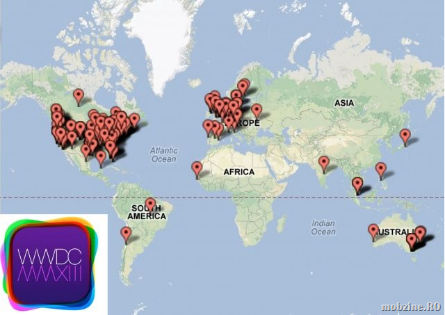 Curioși ce țări au reprezentanți la WWDC 2013? Uitați o hartă