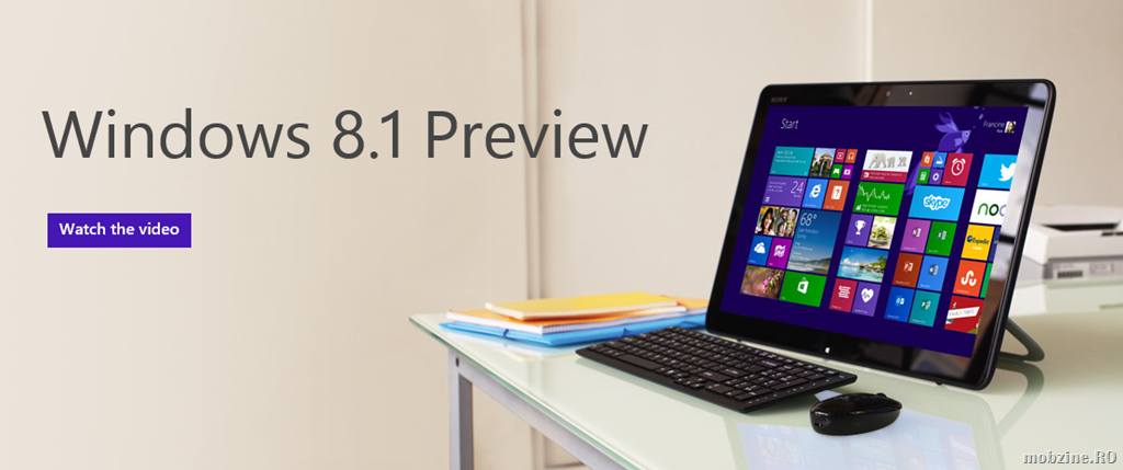 Descărcați Windows 8.1 Preview: link de download direct
