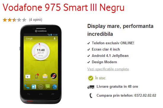 Smart III si Smart Mini, două smartphone-uri noi în oferta Vodafone Romania