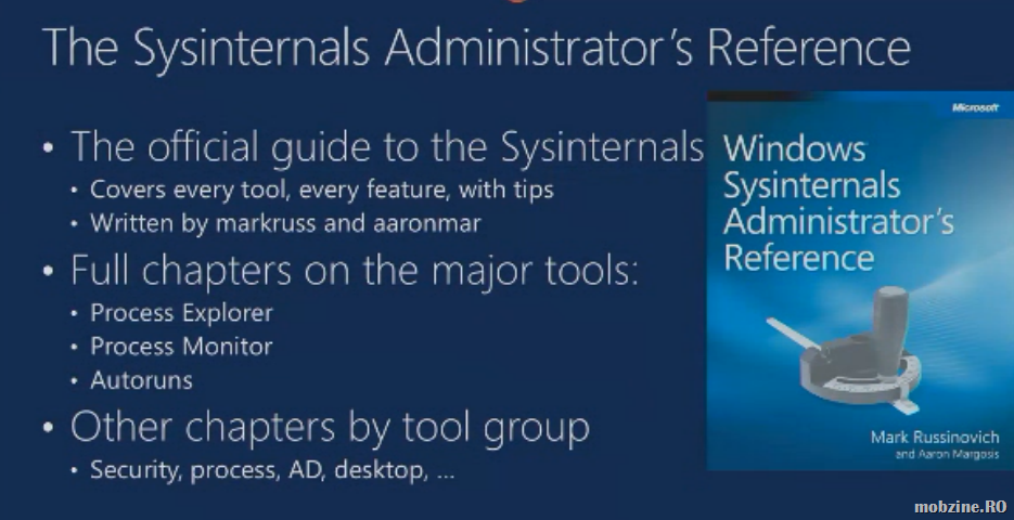 Recomandare: tutorial video de Windows troubleshooting cu Mark Russinovich