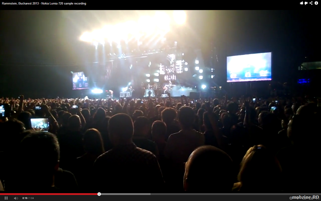 Test: înregistrare video cu Nokia Lumia 720 la concertul Rammstein de la București