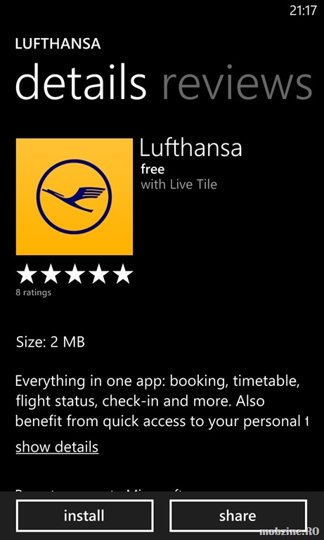 Aplicația oficială Lufthansa acum și pe Windows Phone