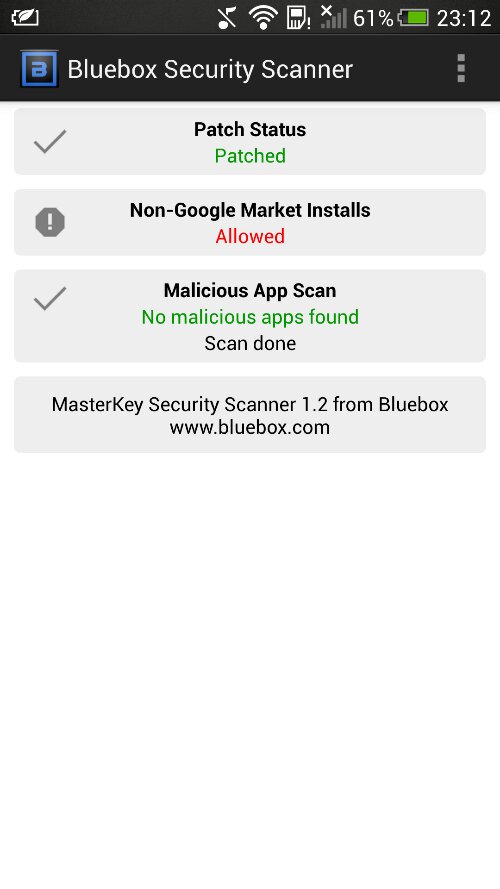 Bluebox Security Scanner: verificati-va Androidul de Master Key vulnerability
