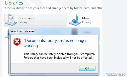 Cum repari eroarea Documents.library-ms is no longer working