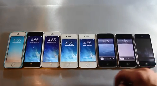 Video: toata seria iPhone scoasa la masurat