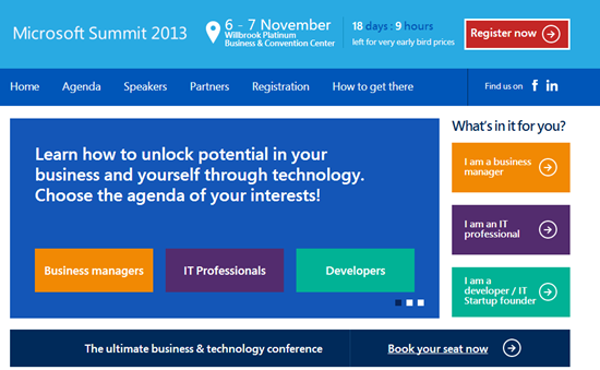 Microsoft Summit 2013: eveniment local de amploare dedicat managerilor, dezvoltatorilor si profesionistilor IT