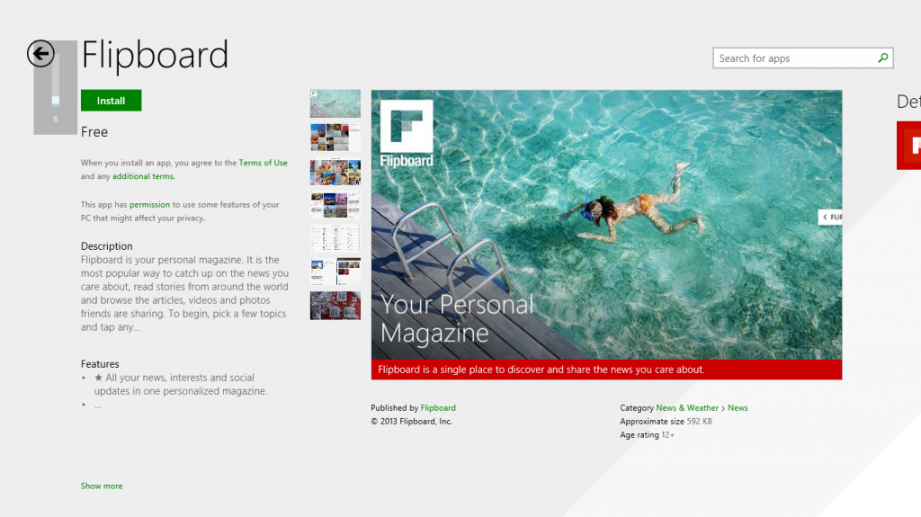 In sfarsit: Flipboard ajunge pe Windows 8, disponibil pentru download din Windows Store