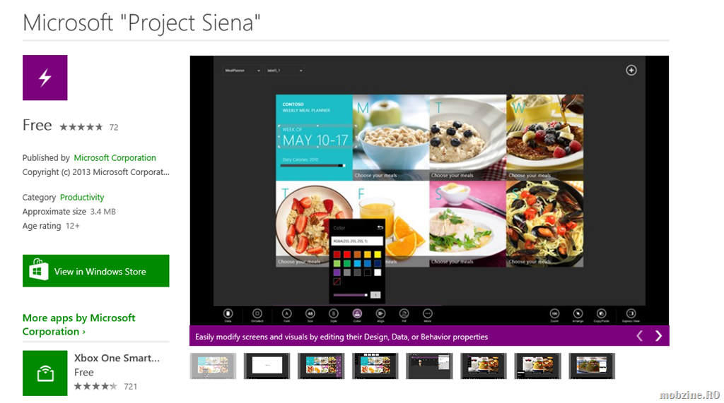 Cum creeaza oricine o aplicatie METRO de Windows 8.1? Folosind Project Siena