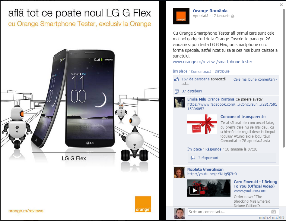 LG G Flex disponibil si in Romania din februarie