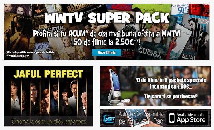 Aplicatie de la WWTV pentru continut video on-demand pe dispozitive iOS