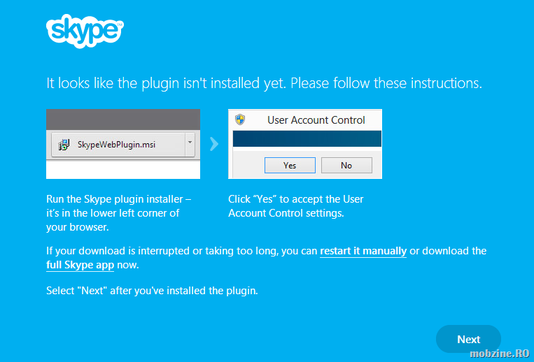 Skype poate fi folosit direct din browser via outlook.com!