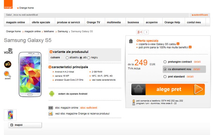 Romania printre primele tari care ofera Samsung Galaxy S5