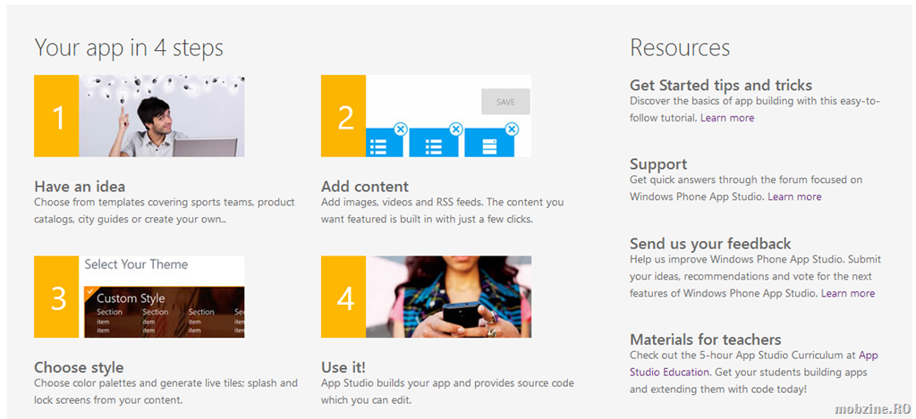 Windows App Studio: WYSIWYG gratuit pentru crearea de aplicatii Windows si Windows Phone