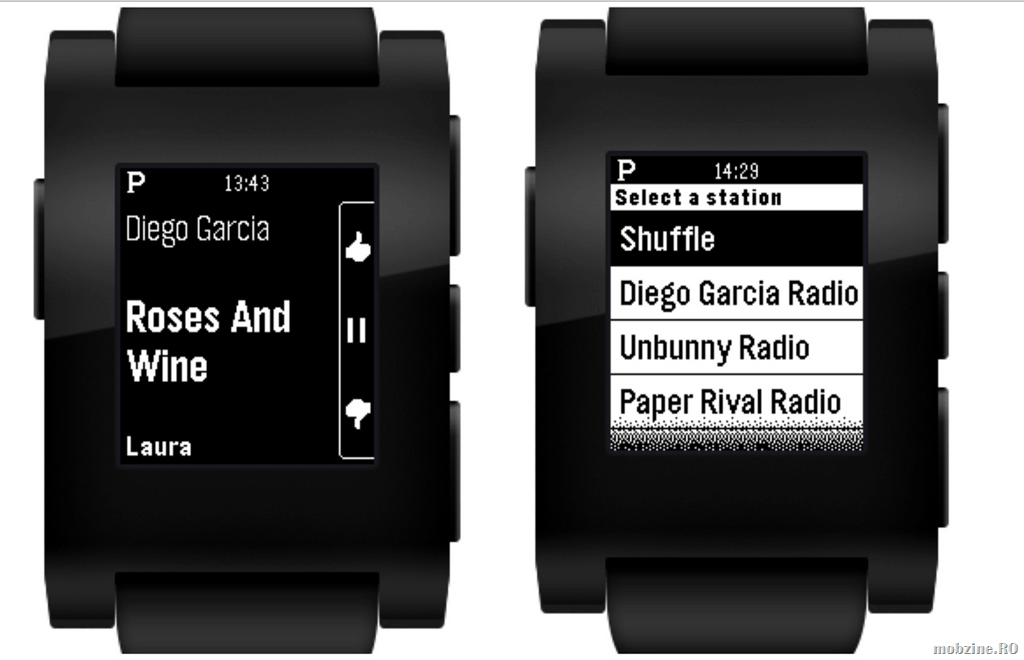 Pebble aduce Pandora pe smartwatch printr-un update de firmware