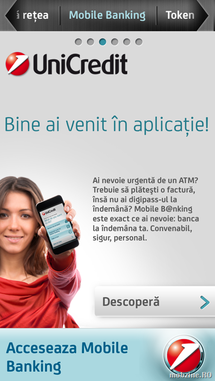 Mobile B@nking de la UniCredit Tiriac Bank