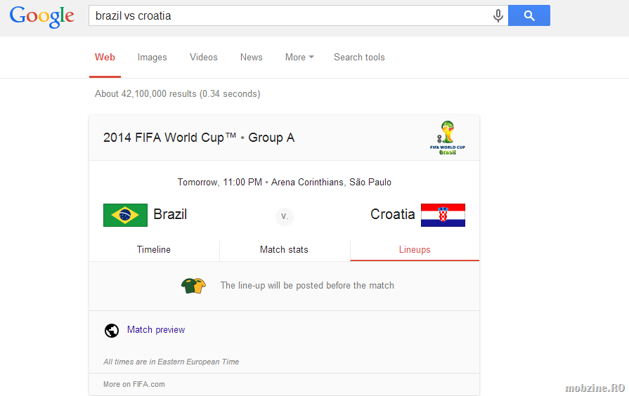 Google se pregateste de World Cup 2014: ofera instant rezultatele meciurilor si date suplimentare