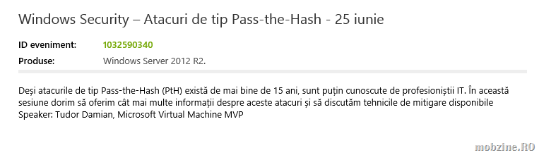 Pass the Hash un training de securitate cu acces gratuit pe 25 iunie!