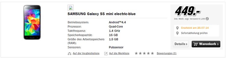 galaxy s5 mini price