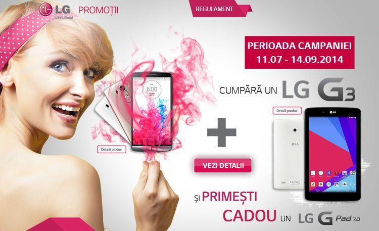 Promotie de neratat: LG G3 va aduce bonus o tabletă G Pad!