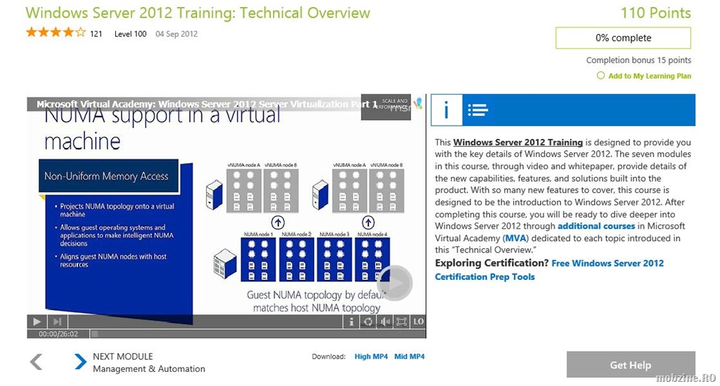 Recomandare (video): detalii tehnice despre Windows Server 2012