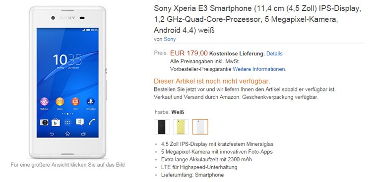 xperia e3 price