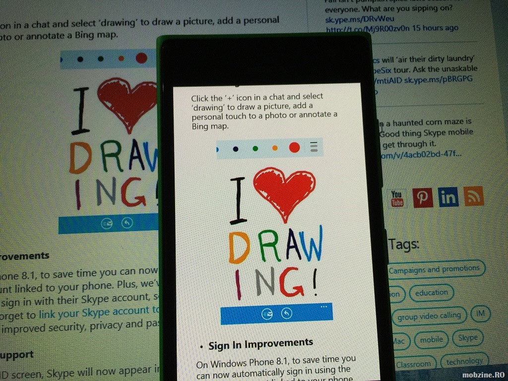 Clientul Skype de Windows Phone primeste instrumente de desenare si optimizare de performanta