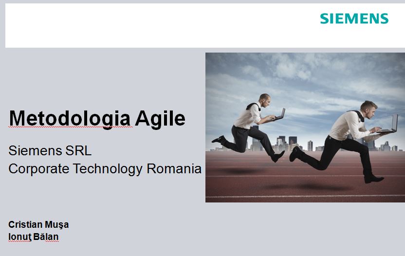 Azi sustin o prezentare de metodologie Agile in cadrul BEST training week, Brasov