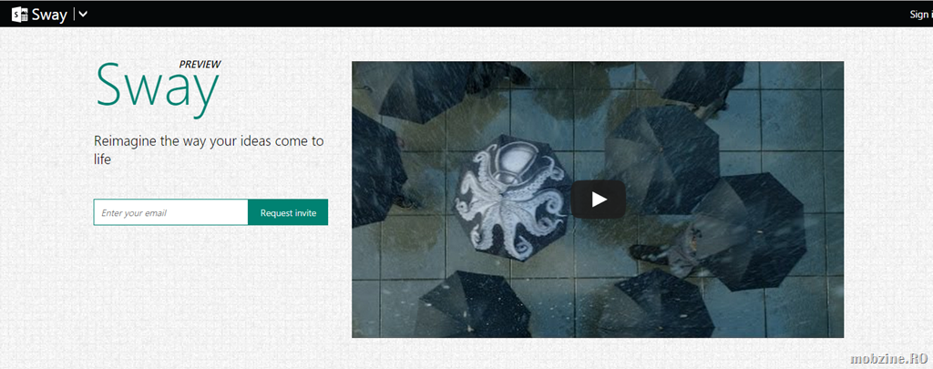 Microsoft anunta o noua aplicatie Office: Sway–creare si rulare de prezentari de pe orice device