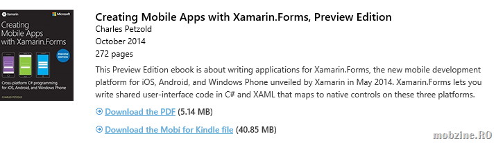 Recomandare ebook gratuit: Creating Mobile Apps with Xamarin.Forms