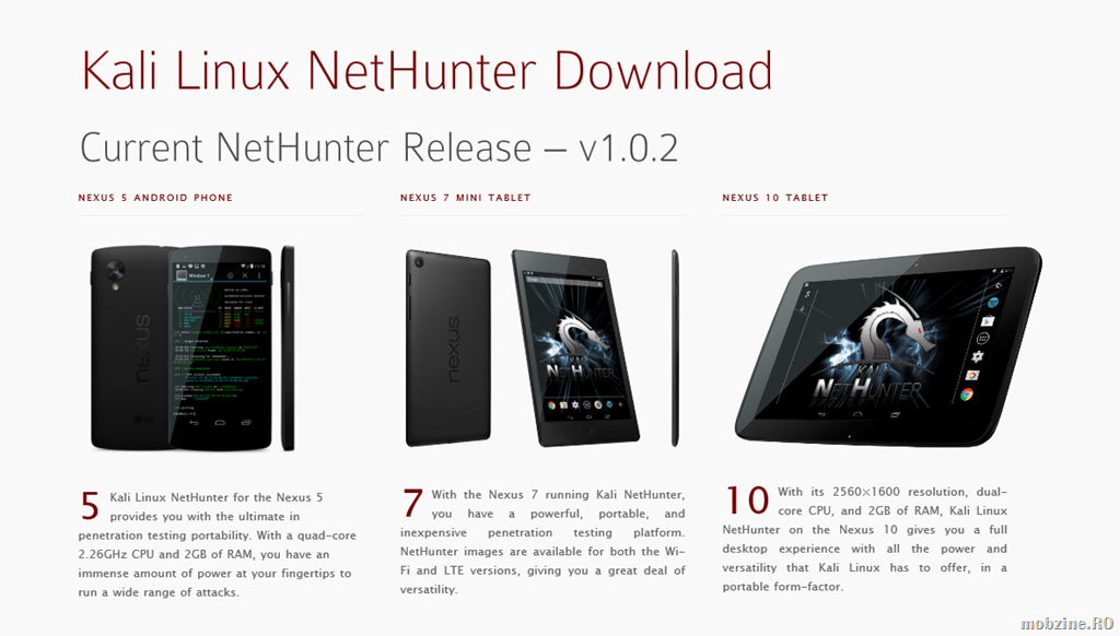 Kali Linux NetHunter: solutie de pentest (war driving) pentru aparatele mobile Nexus