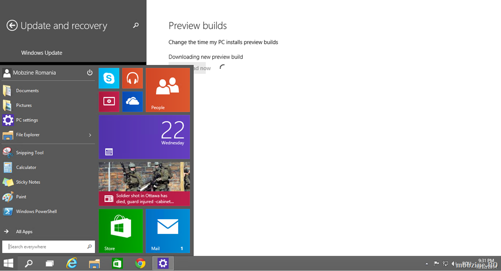 Windows 10 Technical Preview build 9860 e gata de download