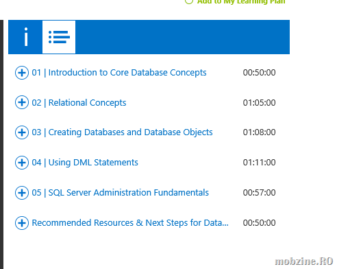 Recomandare video: cursul Microsoft Virtual Academy despre Database Fundamentals