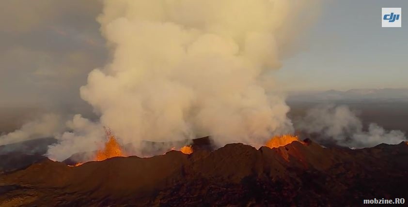 Video: eruptia vulcanului Bardarbunga filmata cu o drona si camere GoPro