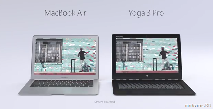 Lenovo Yoga 3 Pro vs MacBook Air: versiunea Microsoft