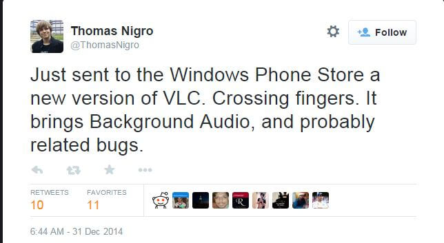 VLC Beta de Windows Phone primeste optiuni de redare audio pe fundal