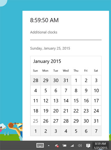 Tips: cum adaugi noul ceas si calendar Modern in Taskbar-ul Windows 10 build 9926