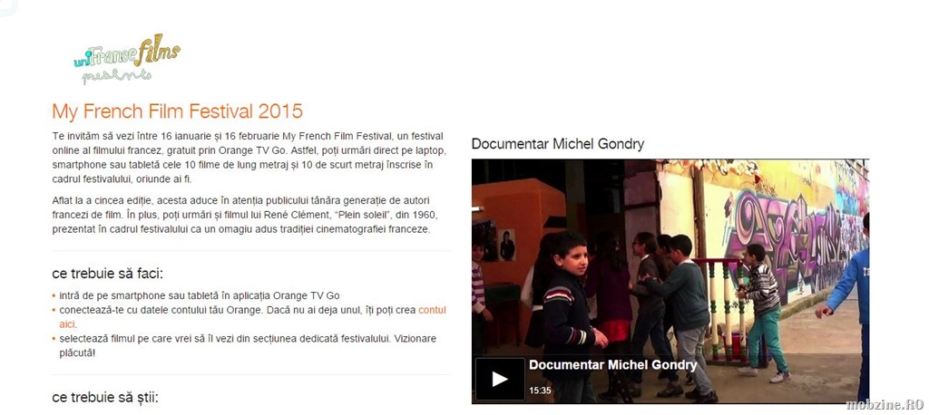 Orange TV Go ofera filmele de la myFrenchFilmFestival.com