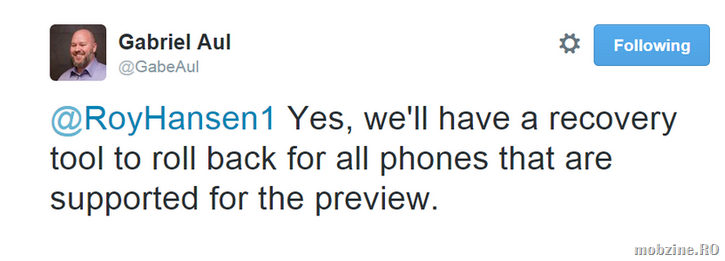 De bine: va exista posibilitatea de intoarcere de la Windows 10 for Phone