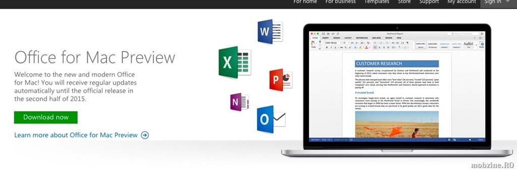 Free download: public preview pentru Microsoft Office 2016 for Mac
