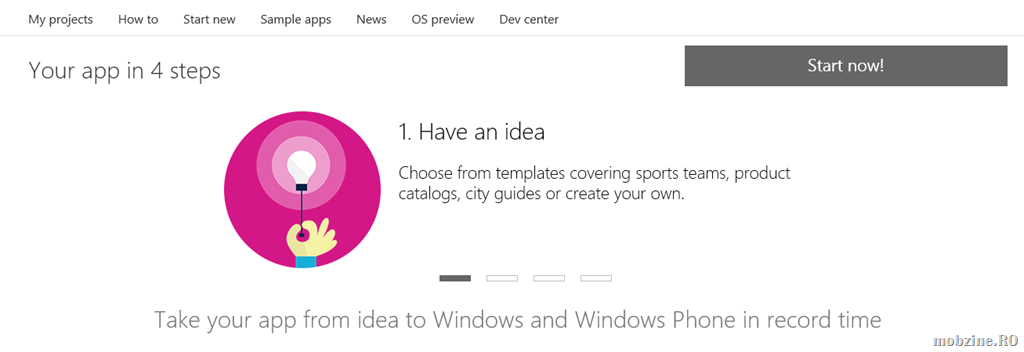 Platforma de dezvoltare Windows App Studio Beta primeste suportul pentru Windows 10