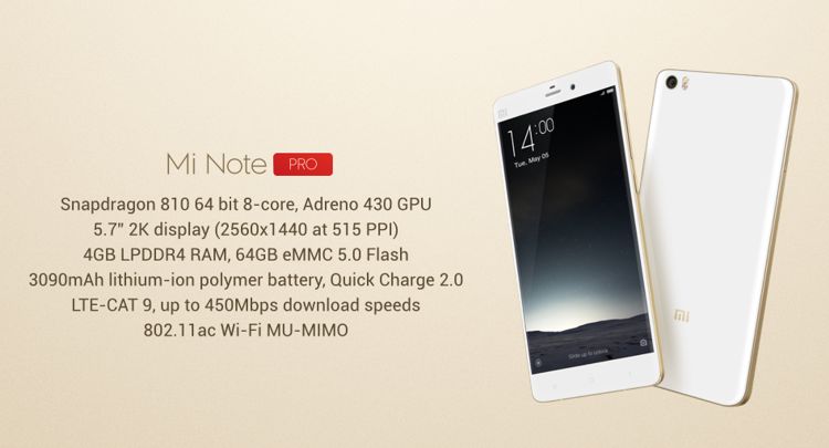 Xiaomi Mi Note Pro surprinde prin pret