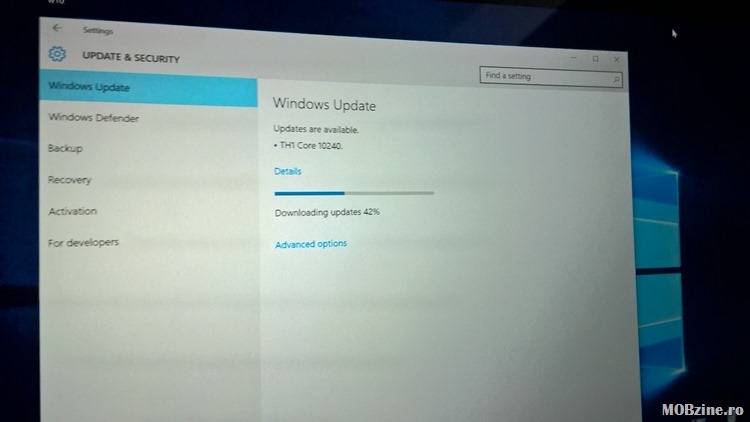 Windows 10 RTM build TH1 Core 10240 poate fi descarcat prin Windows Update in Fast Ring