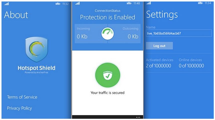 Recomandare: HotSpot Shield VPN free pentru Windows Phone