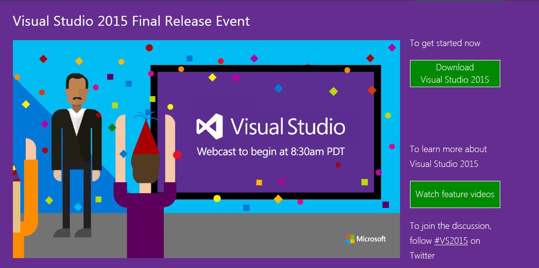 Invitatie webcast gratuit: lansarea Visual Studio 2015
