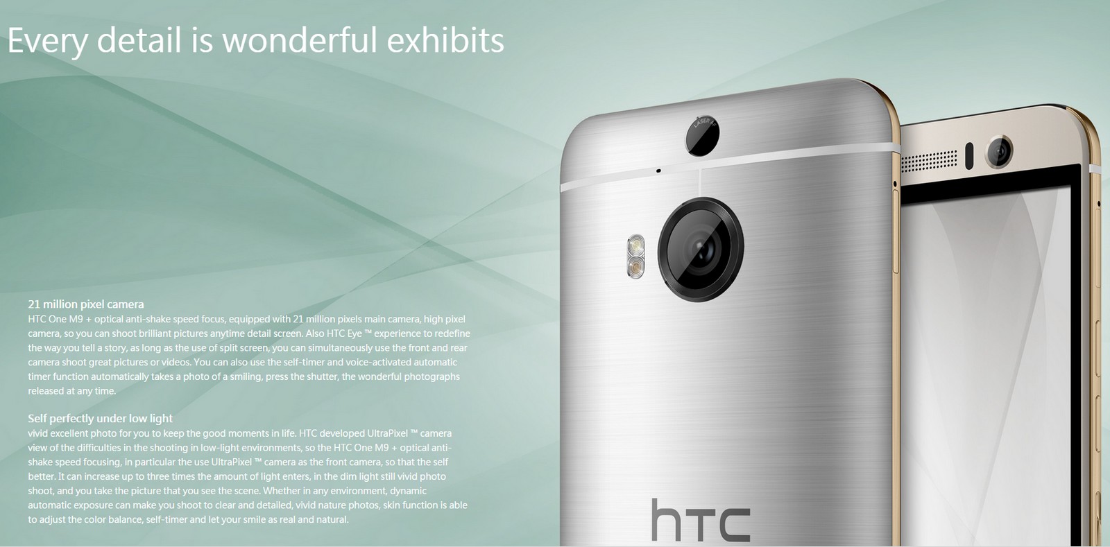 HTC prezinta One M9+, adica acelasi HTC One M9 cu o camera de 21 MP, cu senzor nou